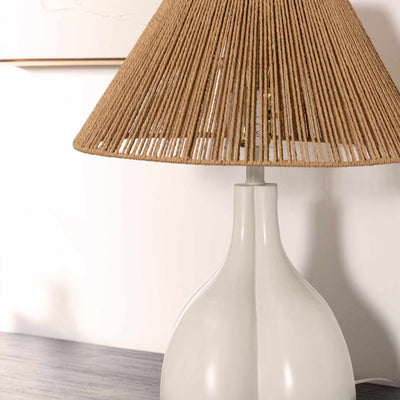 Maierdorf Beige Textured Ceramic Table Lamp