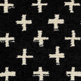 Sample Anda White Cross on Black Plush Rug - Clearance