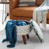 Matagami Beige Hand Woven Stool