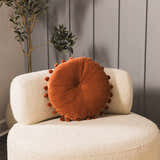 Matanog Rust Round Throw Pillow - Clearance