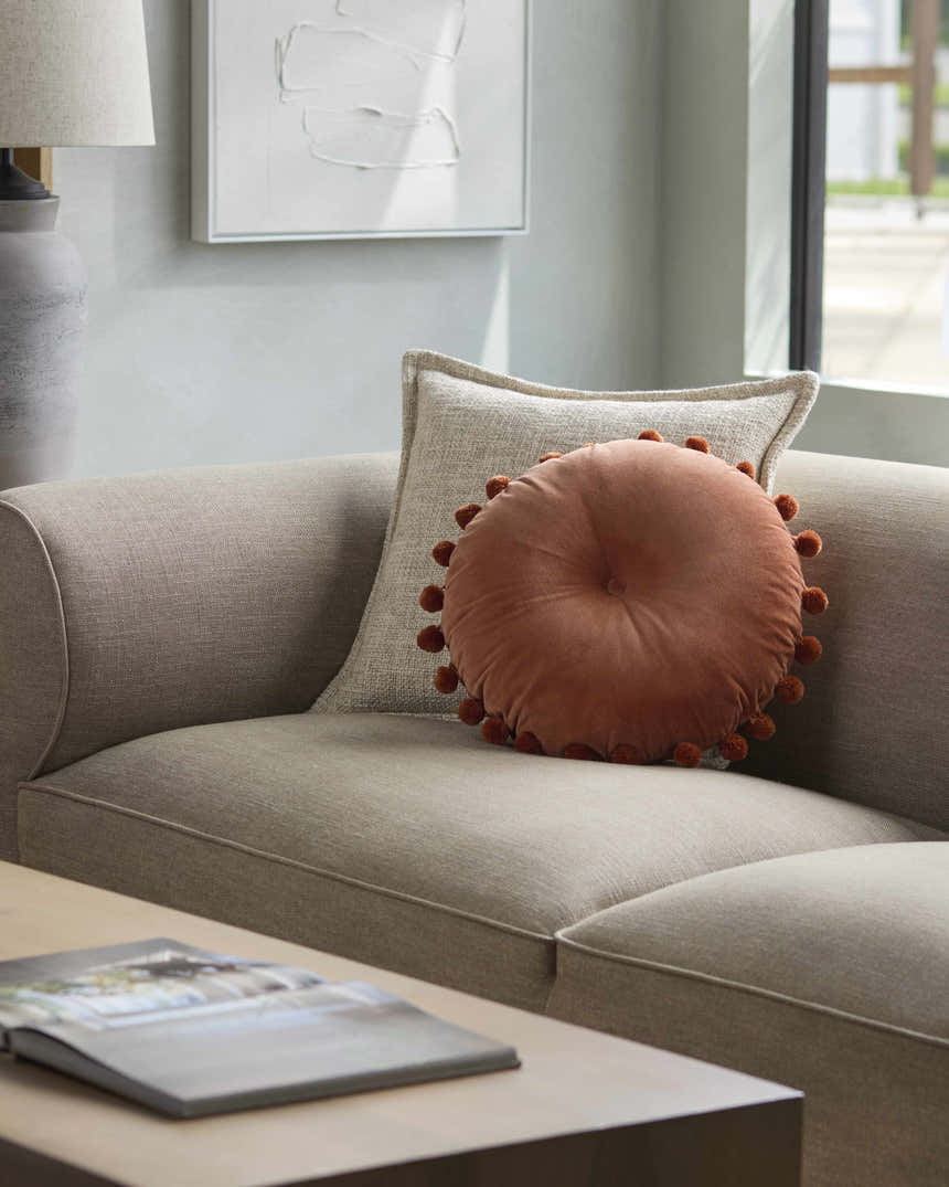 Matanog Rust Round Throw Pillow - Clearance