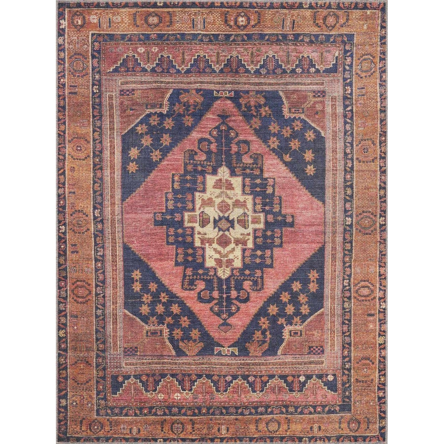 ✦vintage rug✦　138cm×70cm　インド産　ダブルノット Malamote Vintage Flat Pile Washable Rug – Boutique Rugs