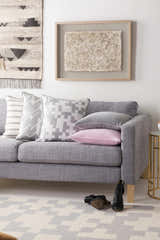 Narborough Gray Pixel Pattern Accent Pillow - Clearance