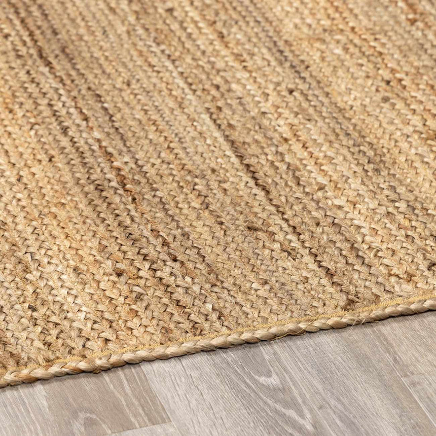 Made to Order Custom Size Tan Shippagan Jute Braided Area Rug