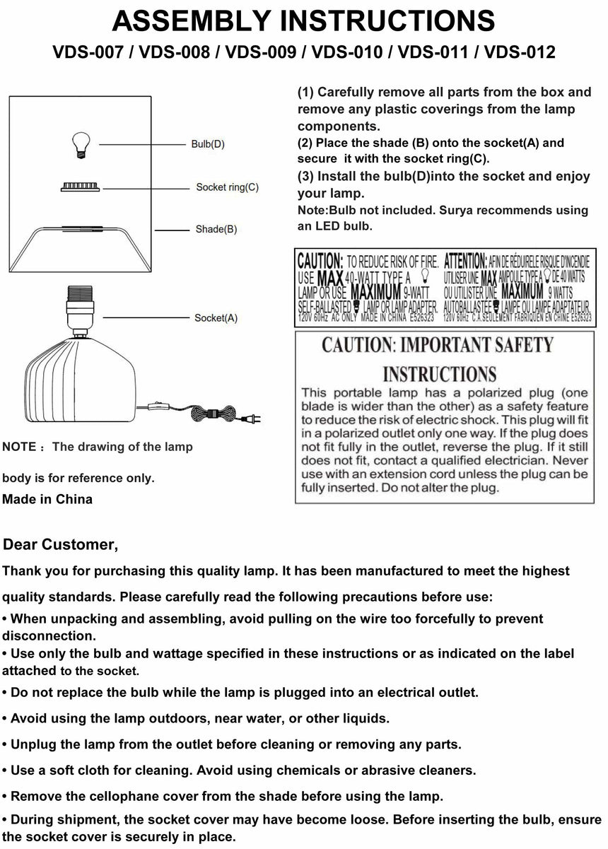 Navarrenx Navy Table Lamp