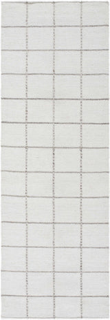 Nissa White Gray Checkered Wool Rug