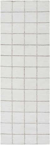Made to Order Custom Size Nissa White Gray Checkered Area Rug