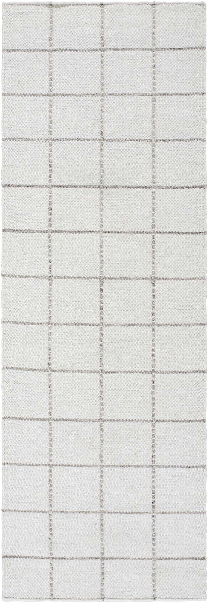 Made to Order Custom Size Nissa White Gray Checkered Area Rug