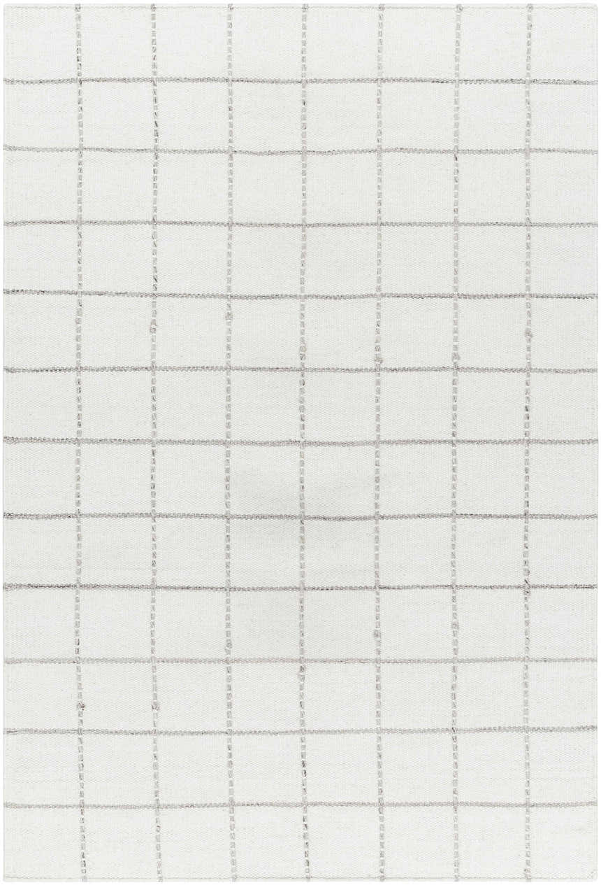 Made to Order Custom Size Nissa White Gray Checkered Area Rug
