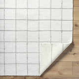 Made to Order Custom Size Nissa White Gray Checkered Area Rug