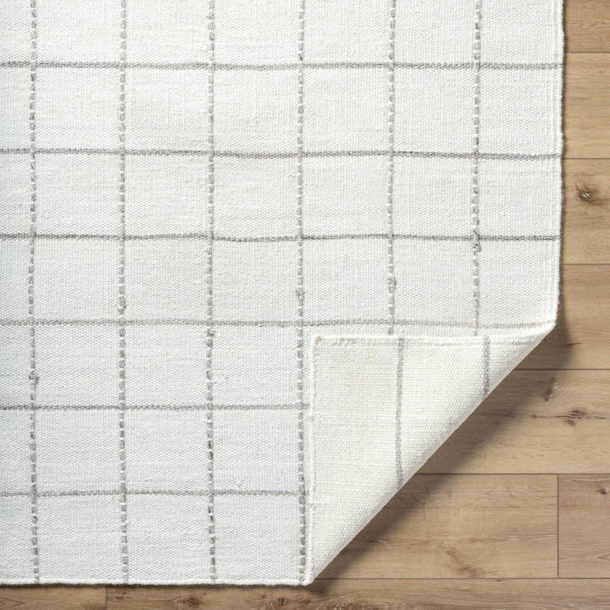 Made to Order Custom Size Nissa White Gray Checkered Area Rug