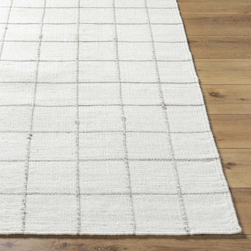 Made to Order Custom Size Nissa White Gray Checkered Area Rug