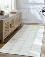 Made to Order Custom Size Nissa White Gray Checkered Area Rug