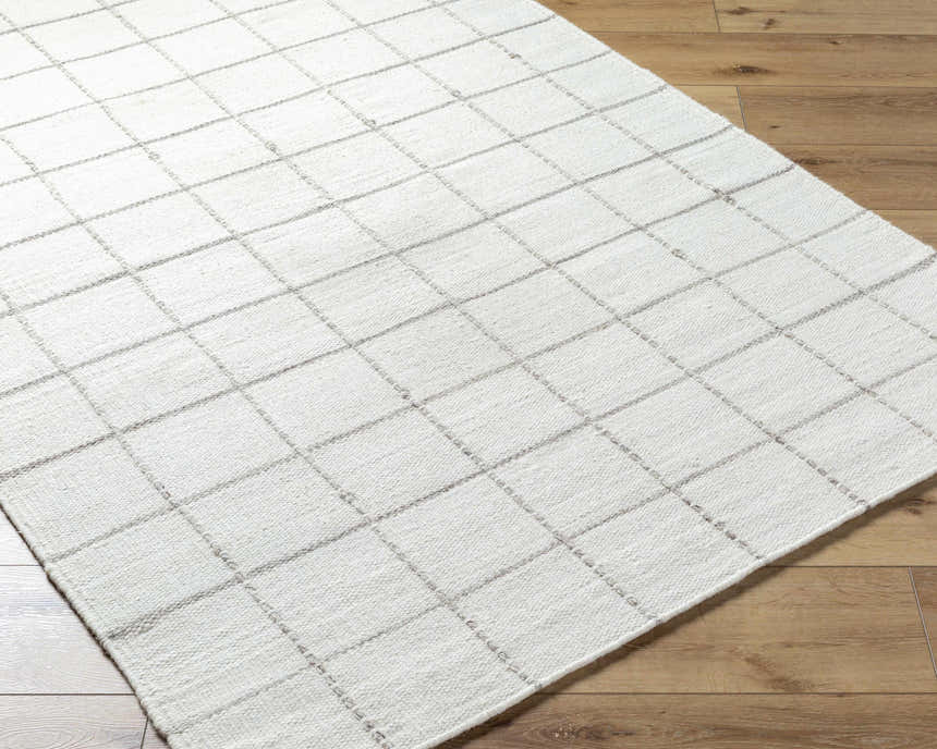 Made to Order Custom Size Nissa White Gray Checkered Area Rug