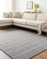 Made to Order Custom Size Nissa Gray Checkered Area Rug