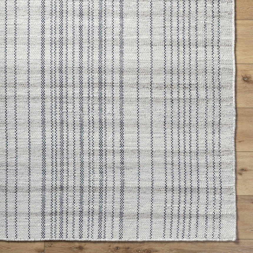 Sample Nissa Gray Blue Checkered Wool Rug - Clearance