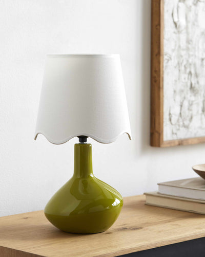 Neuenhagen Olive & White Ceramic Table Lamp