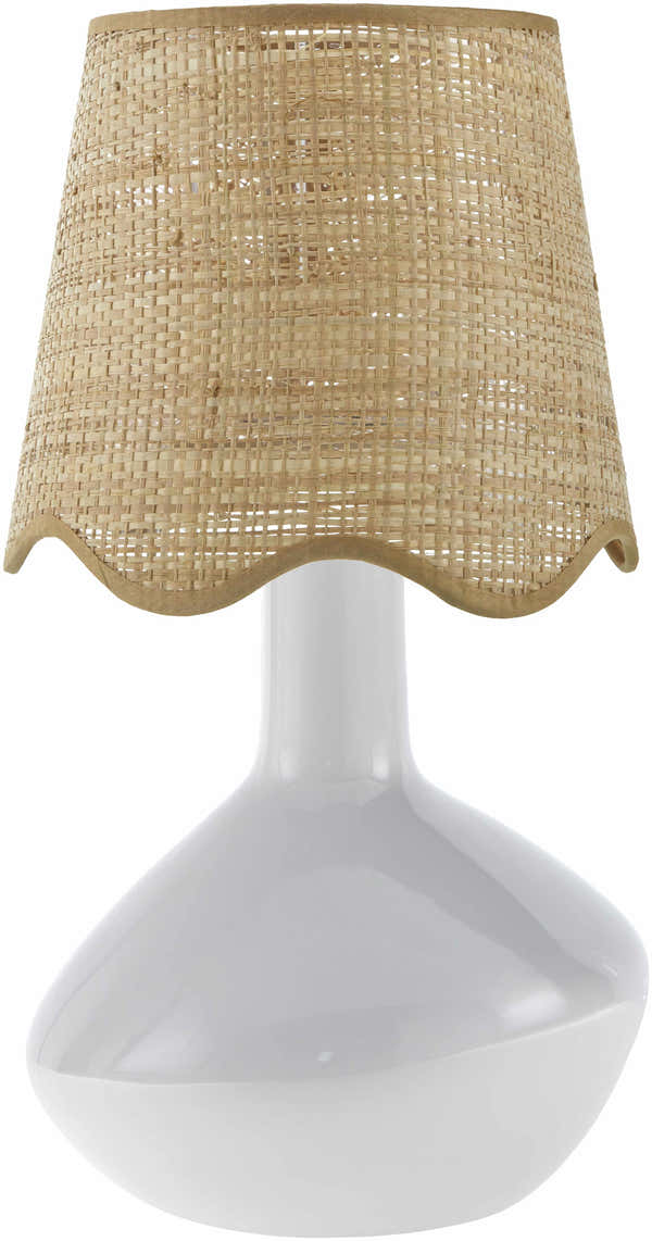 Neuenhagen White Rattan Ceramic Table Lamp