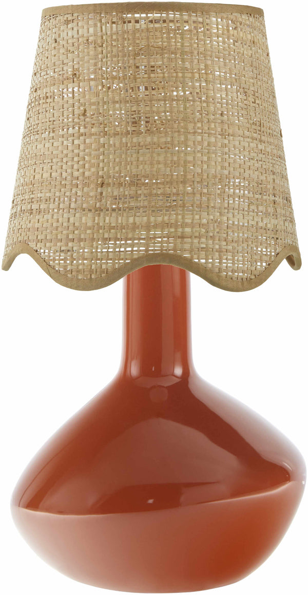 Neuenhagen Red Rattan Ceramic Table Lamp