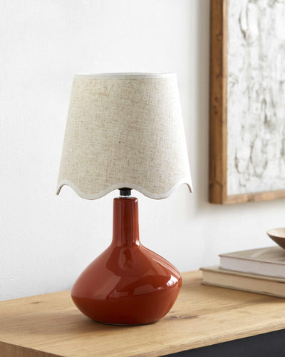 Neuenhagen Red & Wheat Ceramic Table Lamp