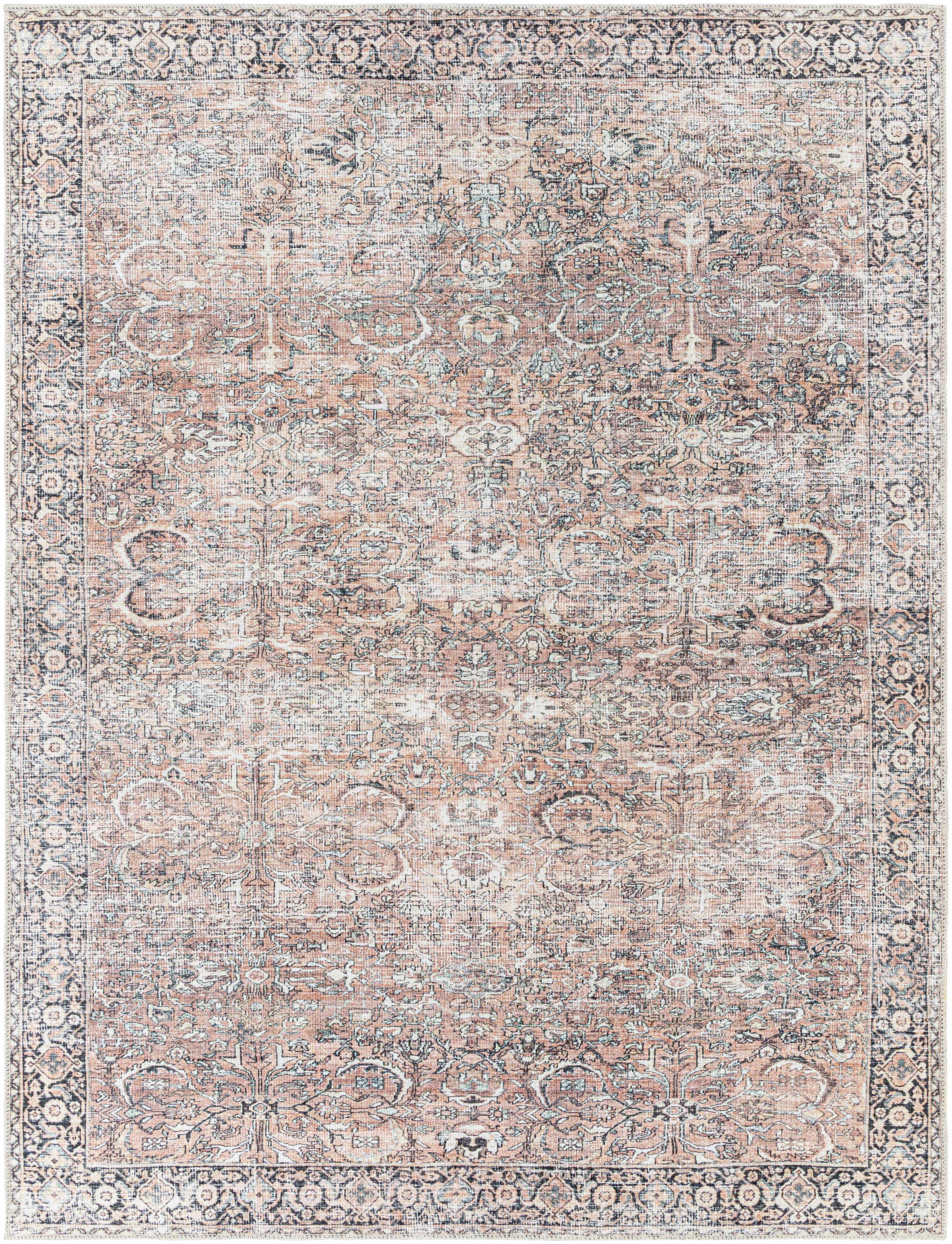 Peach Noda Vintage Washable Area Rug - Clearance – Boutique Rugs