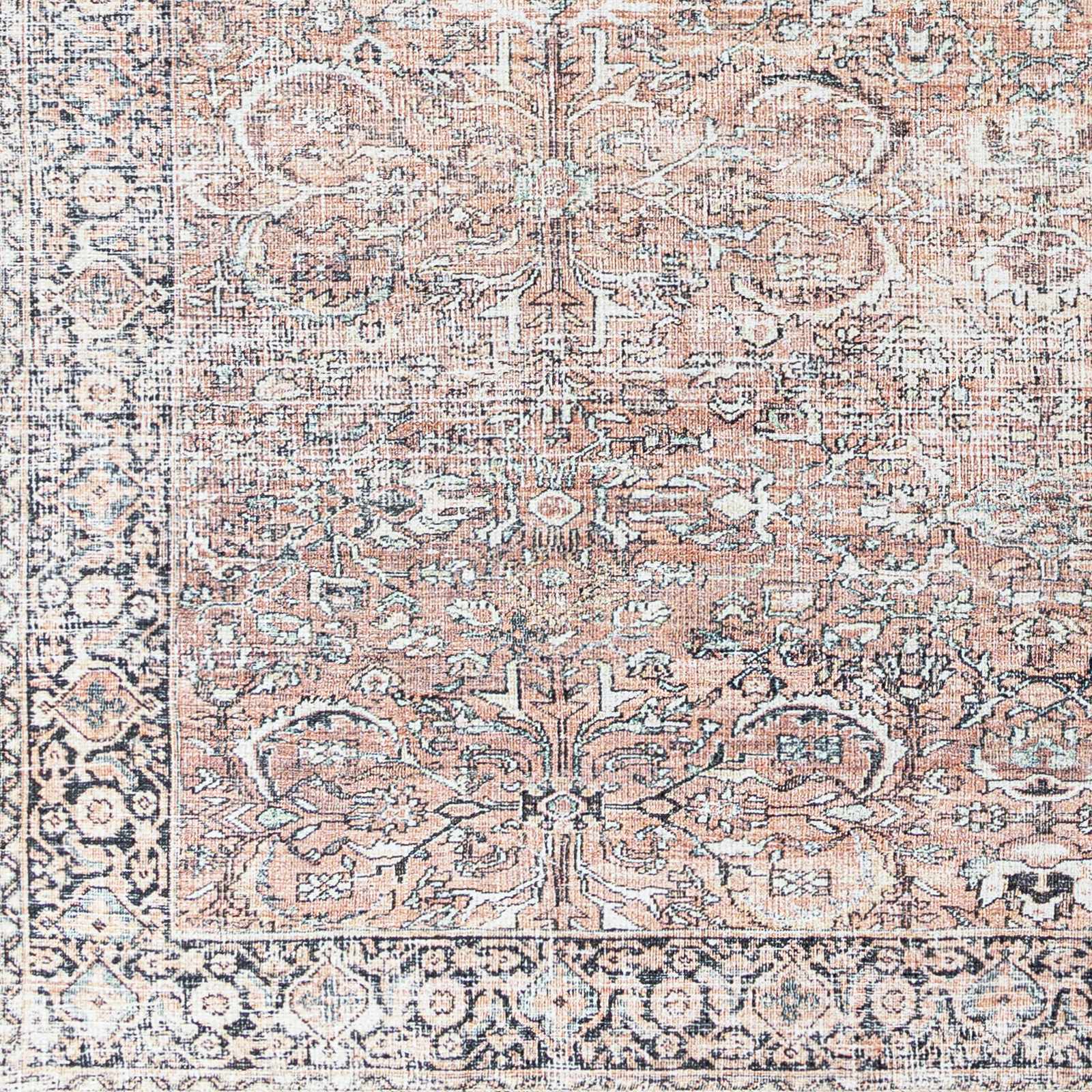 Peach Noda Vintage Washable Area Rug - Clearance – Boutique Rugs
