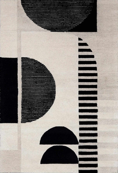 Brooklyn Black&White Modern Wool Rug