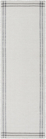 Nimue Cream & Charcoal Bordered Area Rug - Clearance