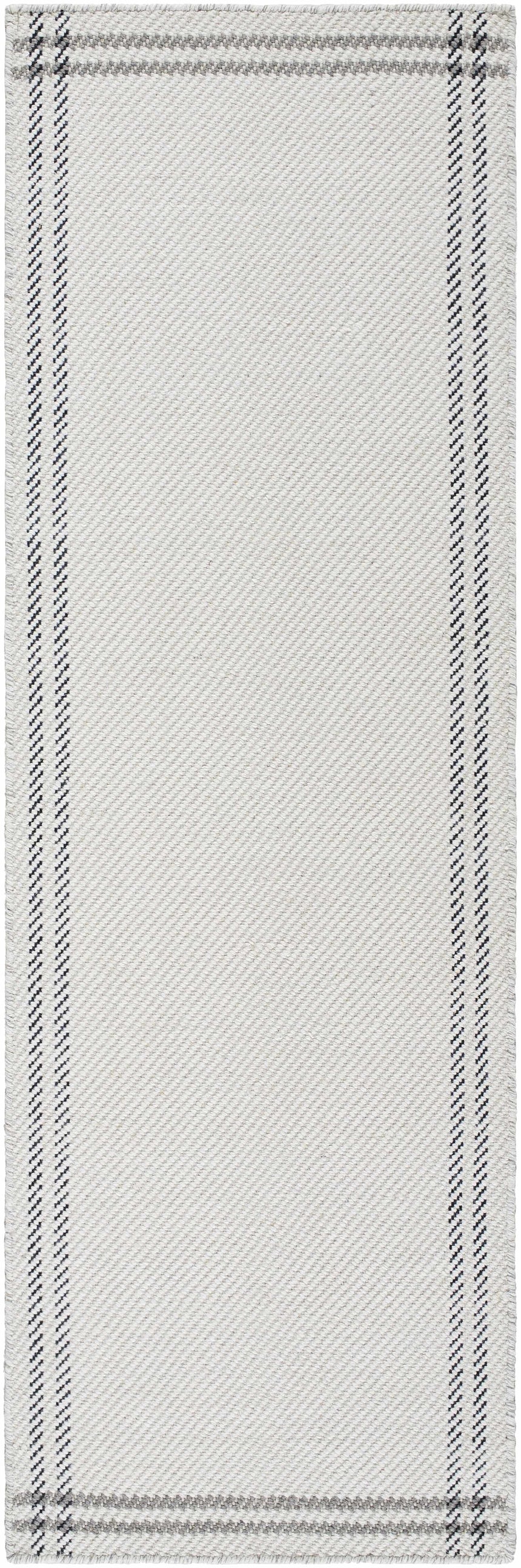 Nimue Cream & Charcoal Bordered Area Rug - Clearance