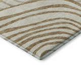 Close-up of the Neo NO10 Gold Washable Area Rug, featuring beige and chestnut stripes.