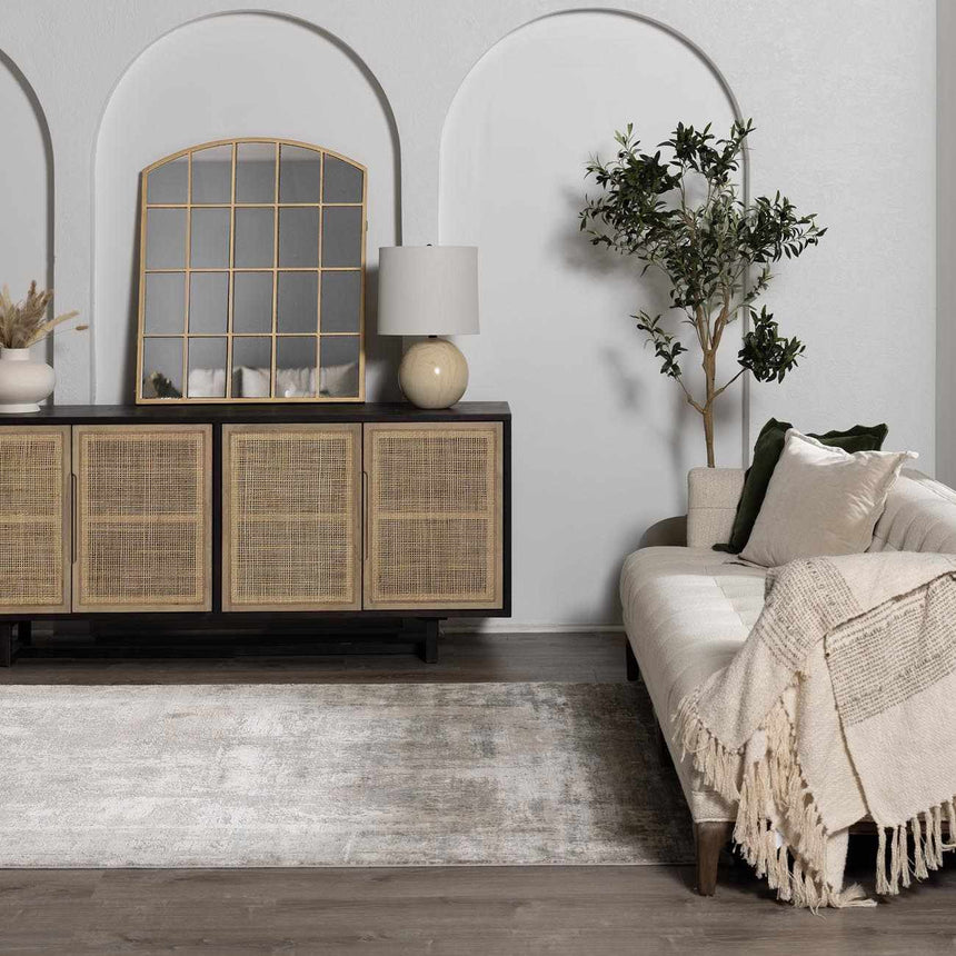 Nori Luxury Fringed Faux Silk Rug