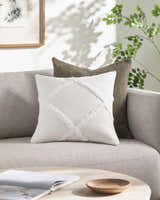 Noud Cream Square Throw Pillow