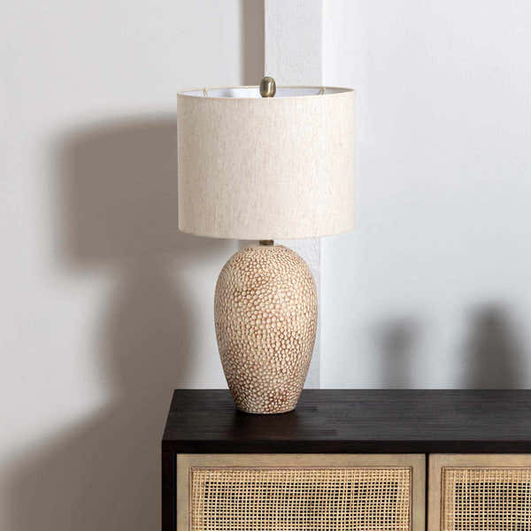Napoles Beige Ceramic Textured Table Lamp - Clearance