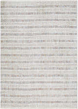 Close-up of the Nuhad Area Rug. Contemporary style with dark red, gray, navy, rust, and white colors. 100% Polyester. Design-Rectangle-57