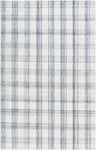 Close-up of Becki Owens Sammy Gray Plaid Area Rug. Hand-woven rug with a black, charcoal, and light slate plaid pattern. Design-Rectangle-576