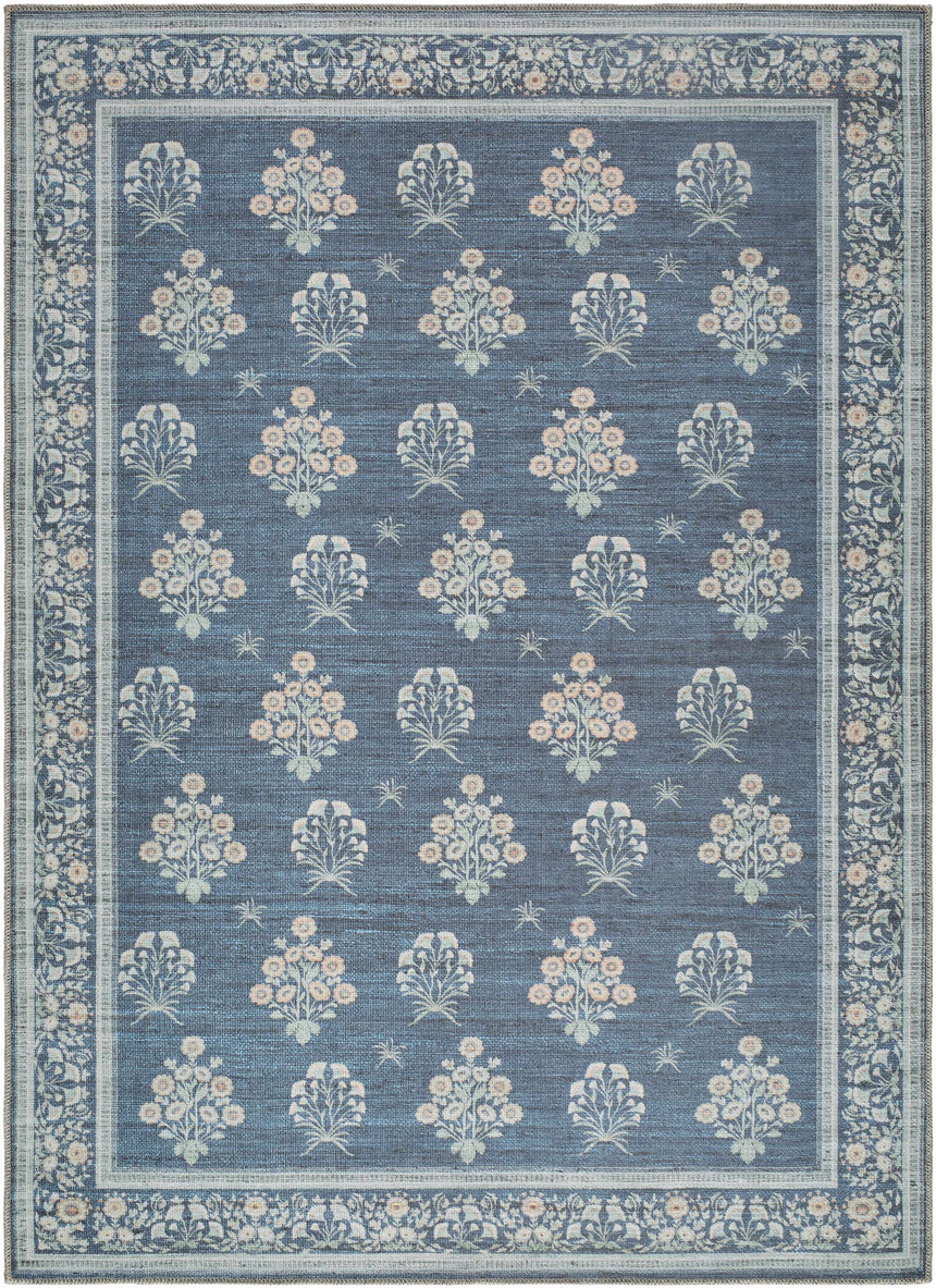 Aquene Denim Washable Area Rug