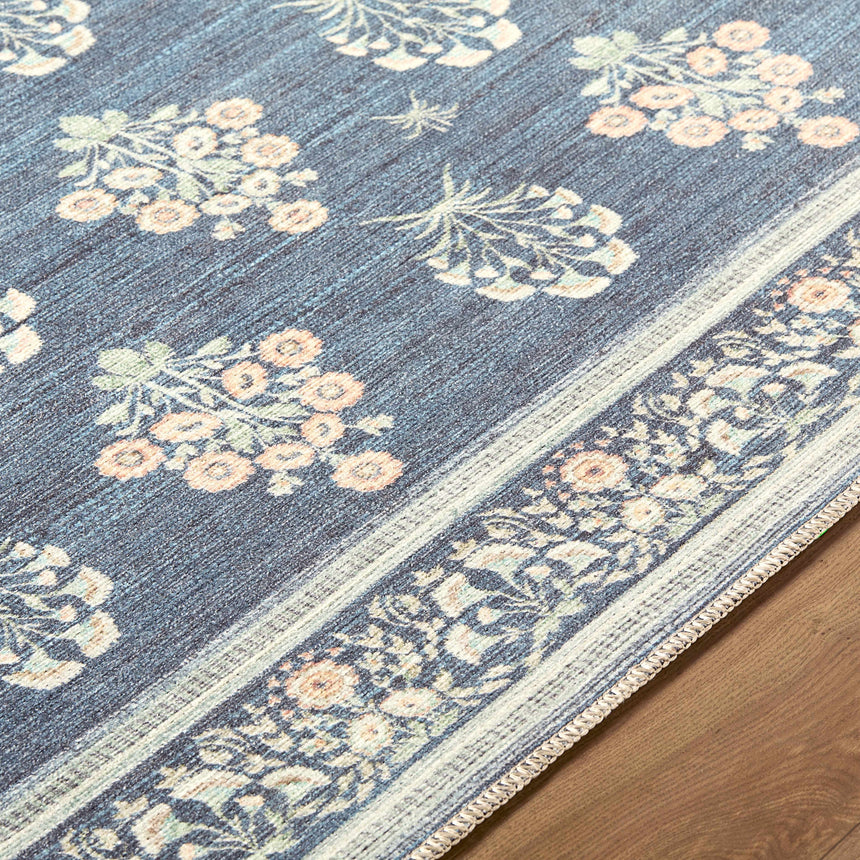 Aquene Denim Washable Area Rug