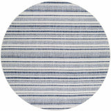 Olin White&Blue Striped Nordic Rug