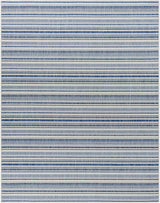 Olin White&Blue Striped Nordic Rug