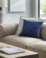 Onyx Navy Square Throw Pillow