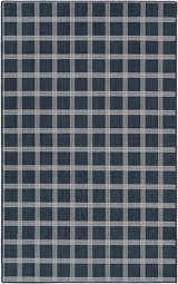Oretha Navy Checkered Cut and Sew Custom Rug