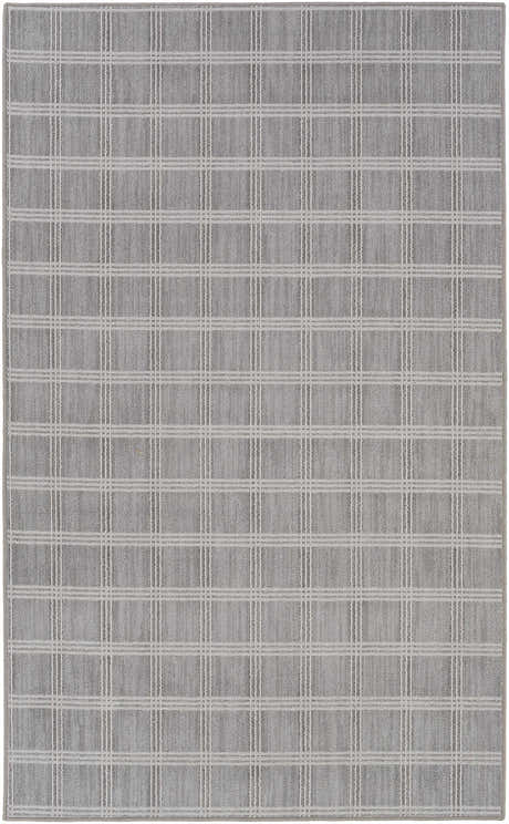 Oretha Light Gray Checkered Cut and Sew Custom Rug