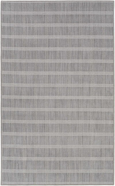 Custom Size Oretha Light Gray Checkered Rug