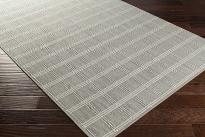 Custom Size Oretha Light Gray Checkered Rug