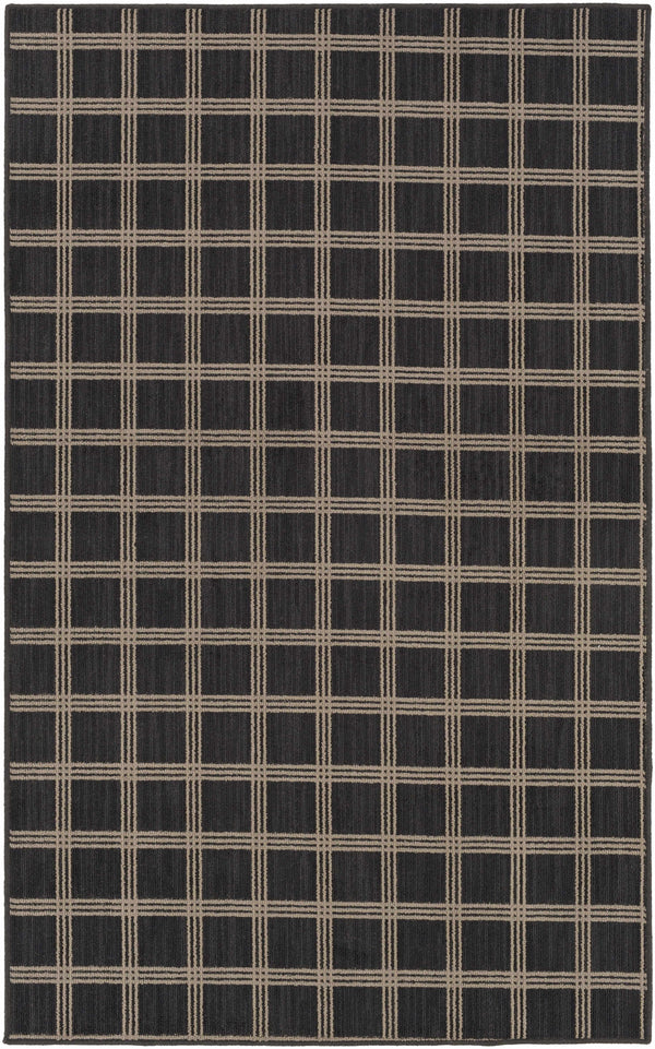 Custom Size Oretha Charcoal Checkered Rug