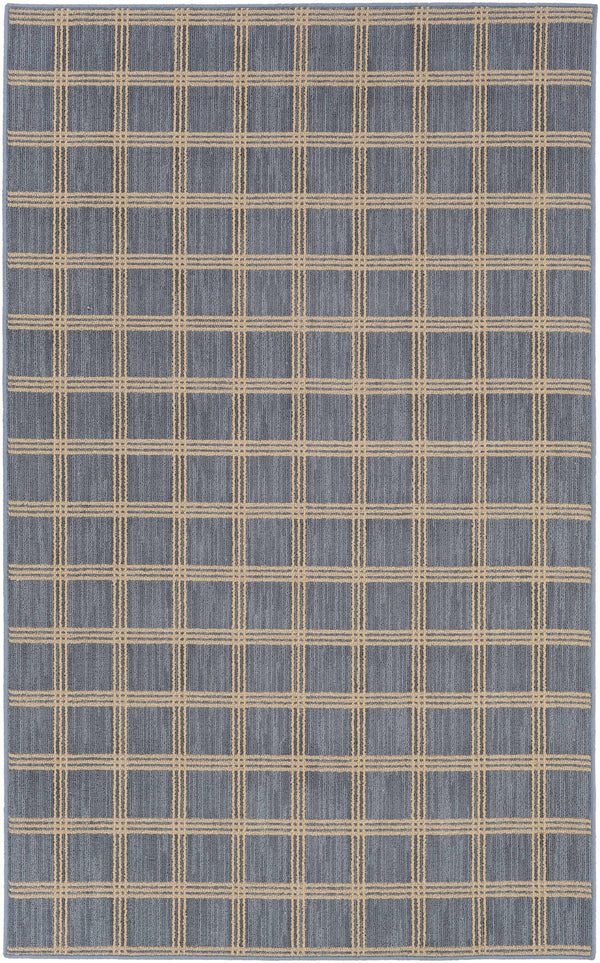 Custom Size Oretha Light Blue Checkered Rug