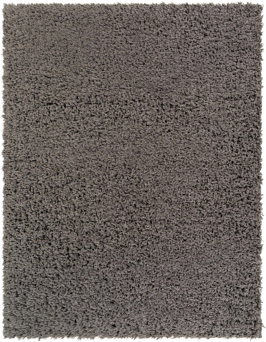 Close-up of the Siari Solid Charcoal Shag Rug, showing its soft, dense, and textured polyester pile. Design-Rectangle-537