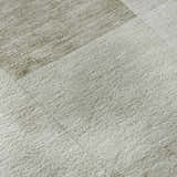 Close-up of the beige Dalyn Pacifica PA10 rug showing its soft texture and subtle pattern. Washable, indoor/outdoor rug.