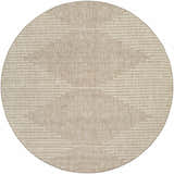Close-up of a round Stephan Dark Beige Outdoor Rug showing its woven texture and subtle stripe pattern. Design-Round-710