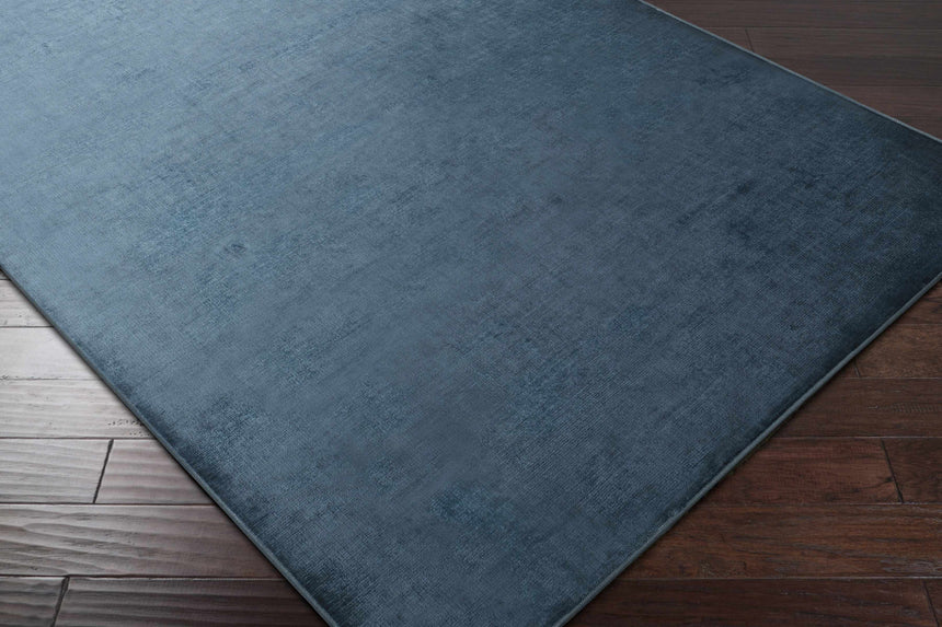 Pamela Dark Blue Hand Loomed Cut and Sew Custom Rug